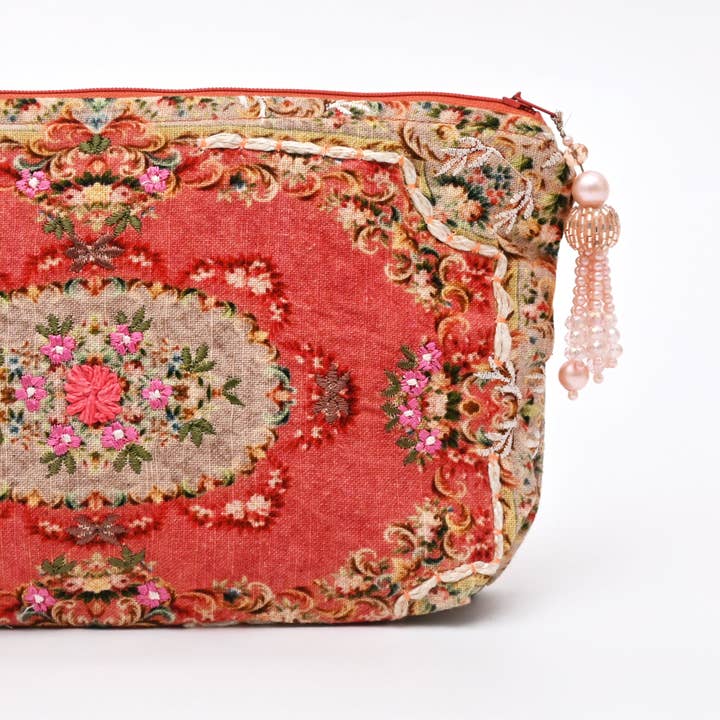 Cotton Pouch – Calin Printed & Embroidered – 18x30 cm