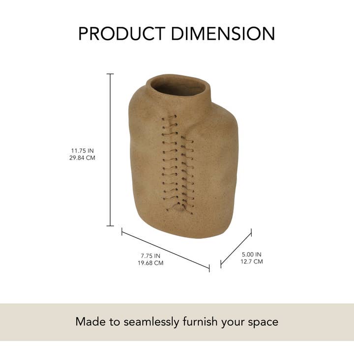 Niraan Handcrafted Ecomix Cane Vase - Eco-Friendly Floral Accent Piece