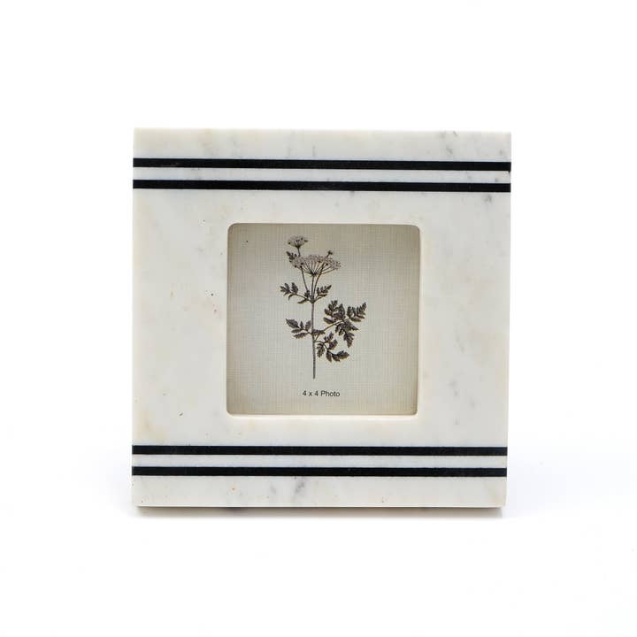 Rhaenyra 6x4 Natural Marble Picture Frame - Elegant Stone Photo Display for Desk, Shelf, Home Decor Gift