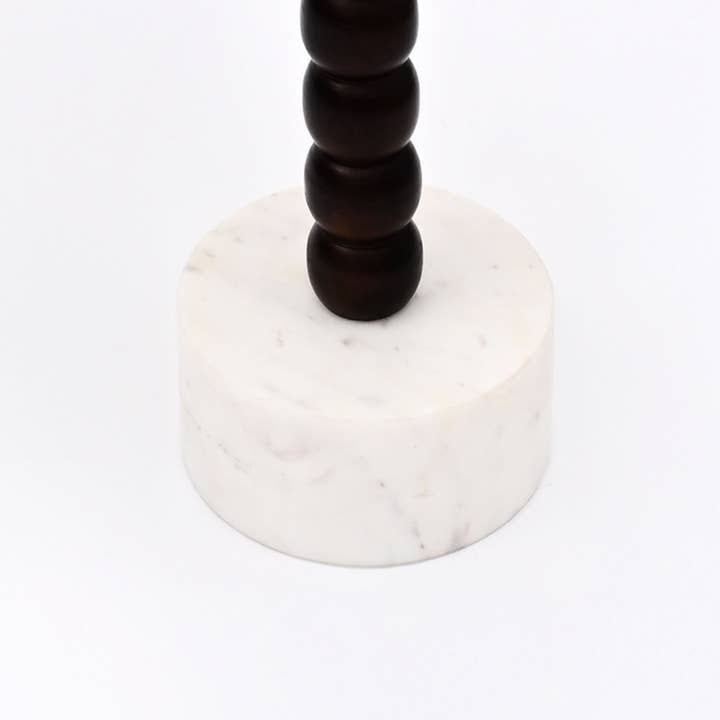 Mable Wood Drink Table with Marble Top