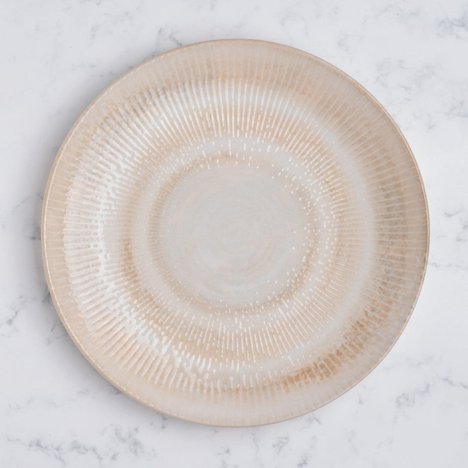 Paros Shell Sand Round Rimless Porcelain Plate 24cm – Set of 6 | Professional Hospitality Tableware