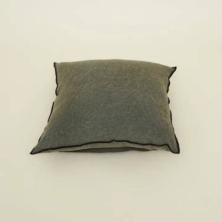Handmade Cotton & Linen Cushion Cover – Beige, Brown & Green