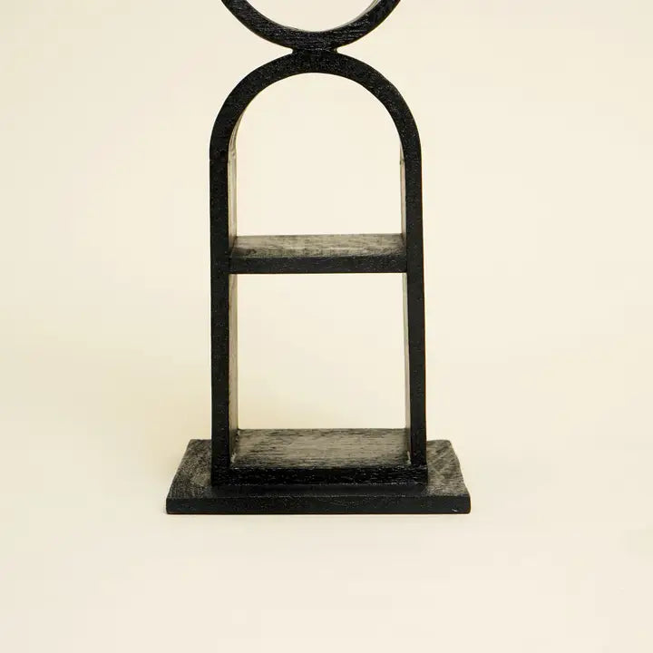 Handmade Wooden Wine Stand – Large Black Wine Rack