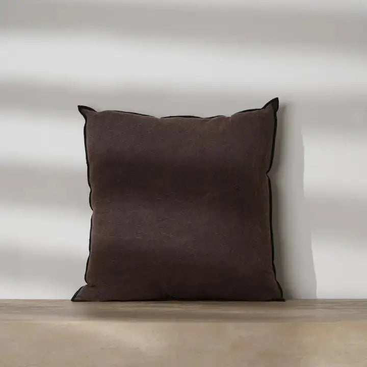 Handmade Cotton & Linen Cushion Cover – Beige, Brown & Green