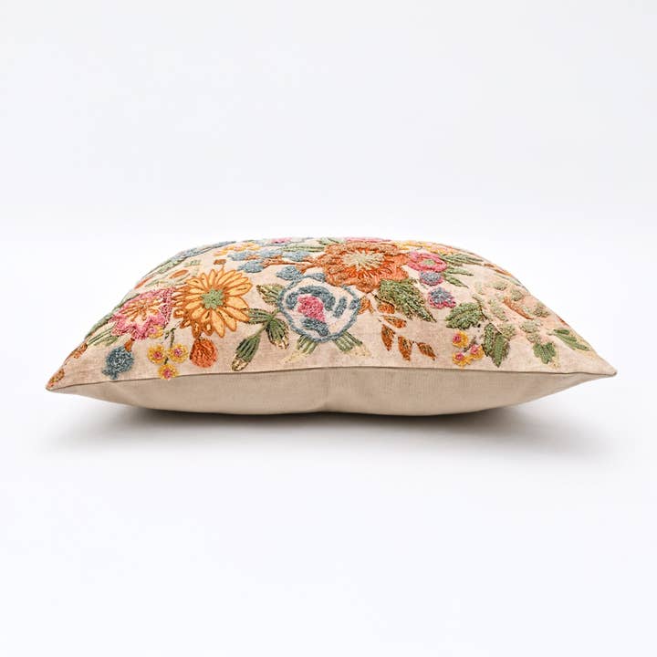 Cotton Lumbar Cushion- Cloud Floral Design- 40x60 cm