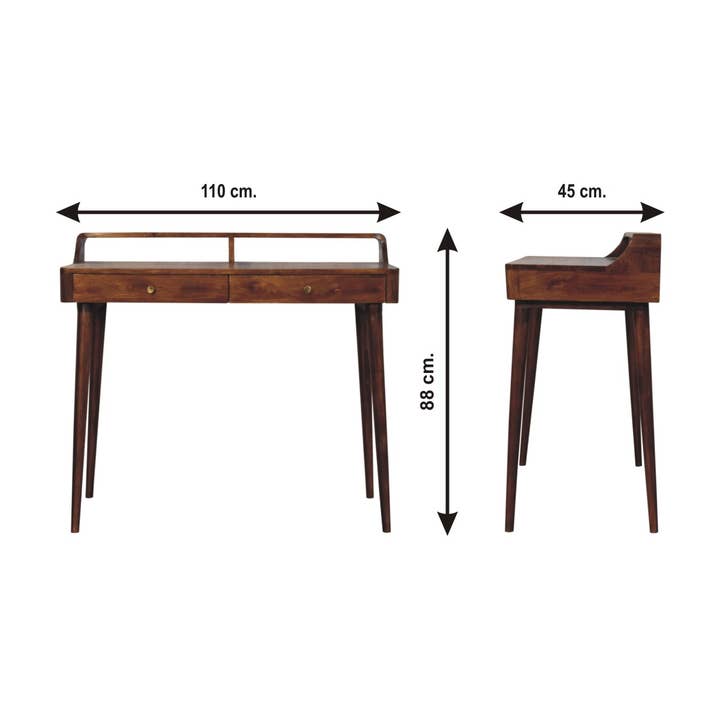 dark brown wooden writing desk