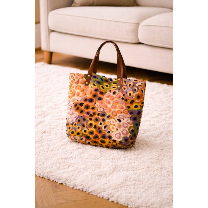 Embroidered Abstract Cotton Tote Bag – 40x48 cm