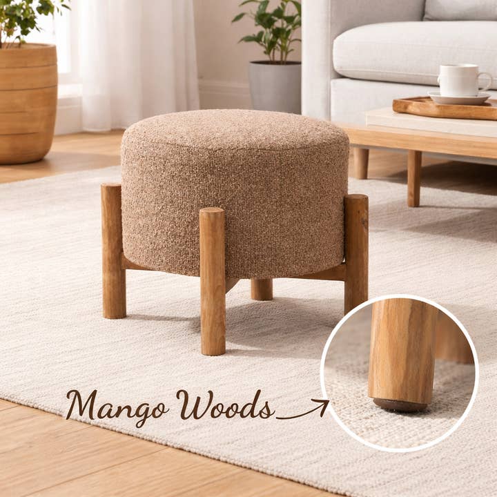 Tabouret en tissu - Marron