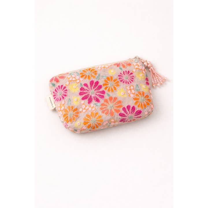 Cotton Pouch –Floral Embroidered – 18x30 cm