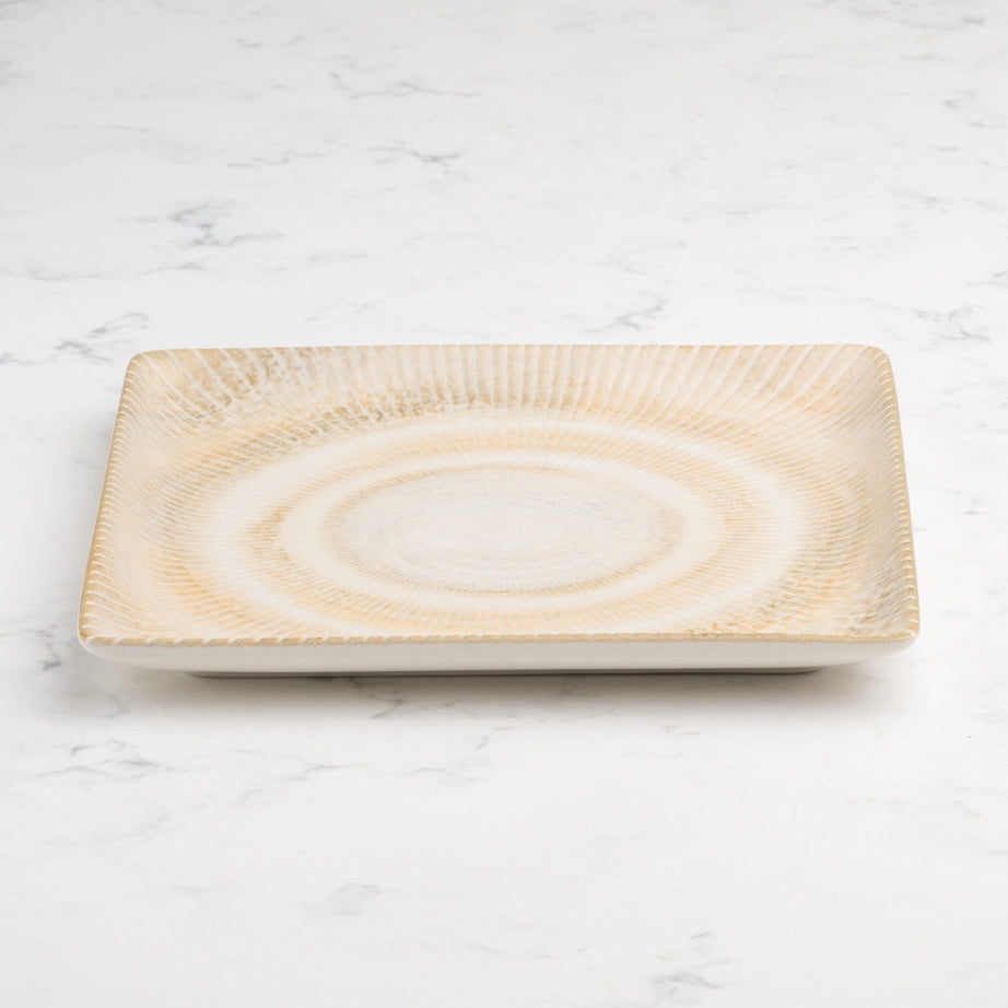Paros Shell Sand Juliet Square Porcelain Platter with Foot 16 × 16cm – Set of 12 | Professional Hospitality Serving Platter