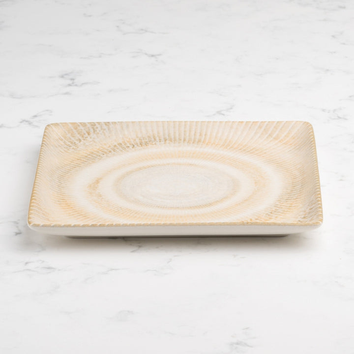 Paros Shell Sand Juliet Square Porcelain Platter with Foot 16 × 16cm – Set of 12 | Professional Hospitality Serving Platter