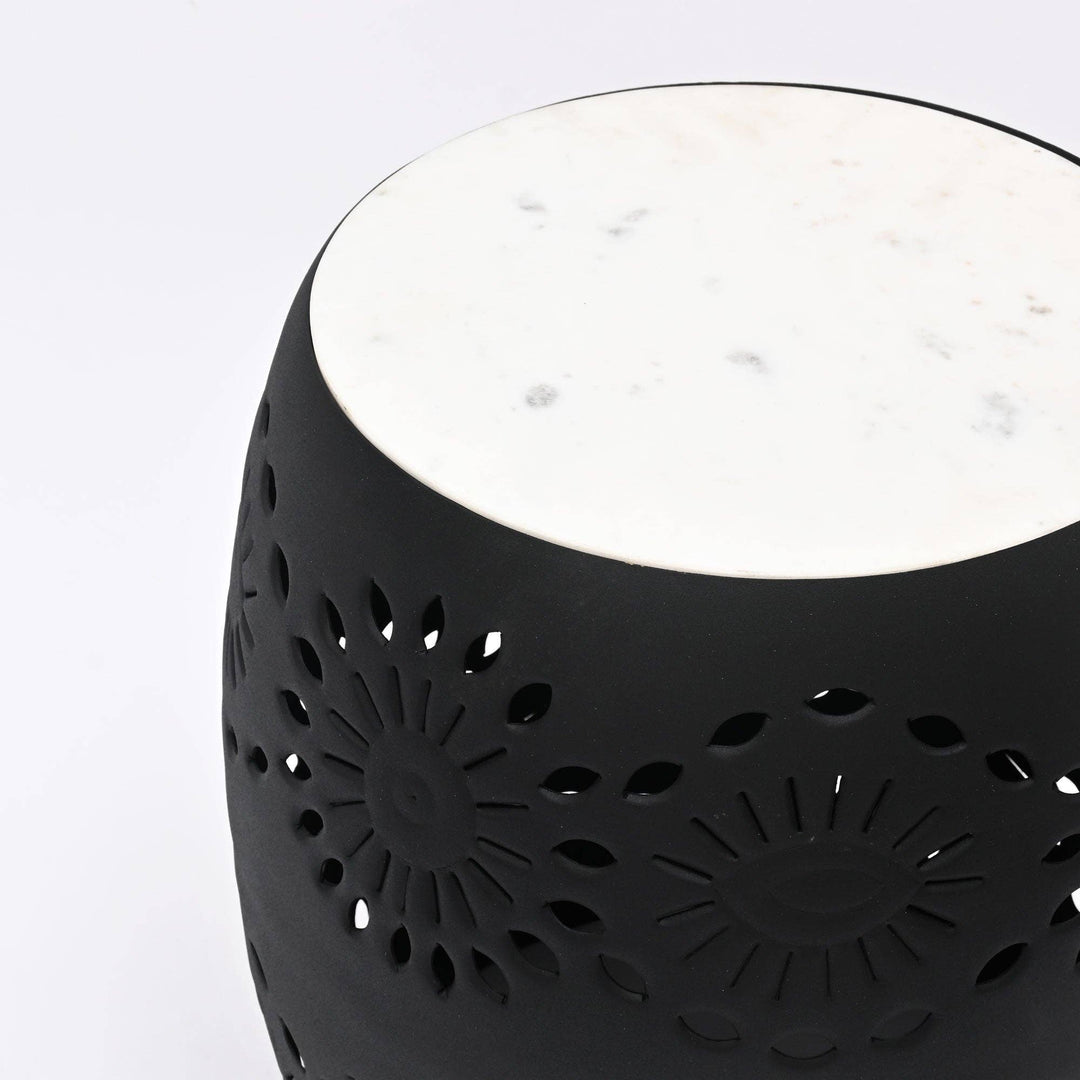 Floral Cutout Table with Marble top