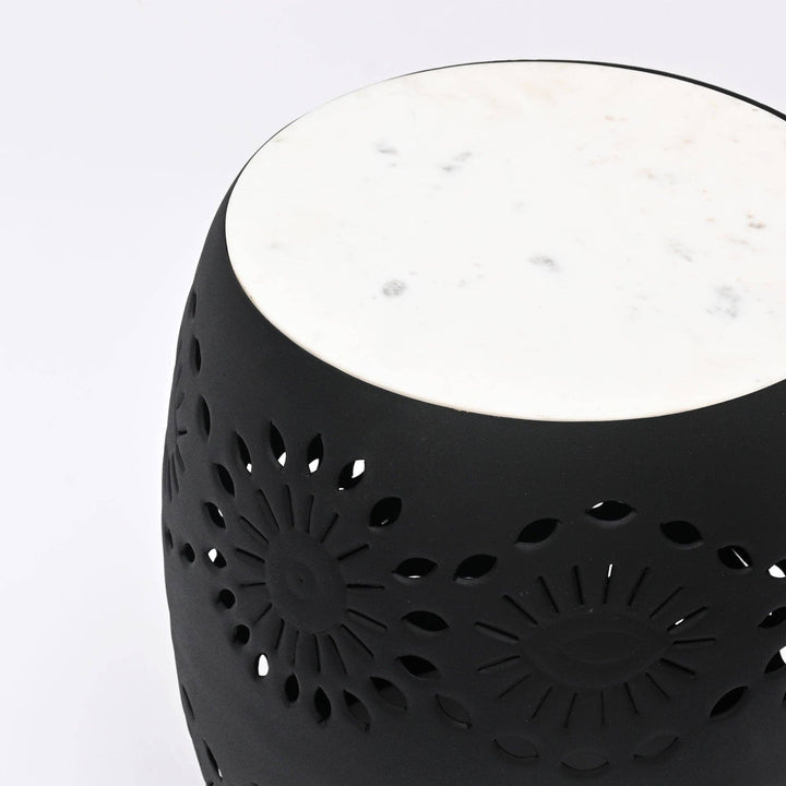 Floral Cutout Table with Marble top