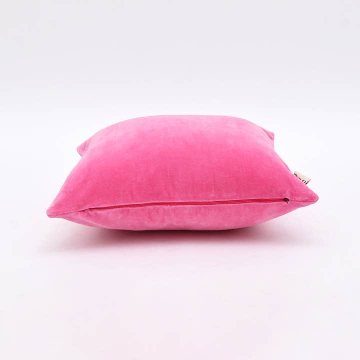 Solid Fuchsia Pink Cotton Velvet Cushion -45×45 cm