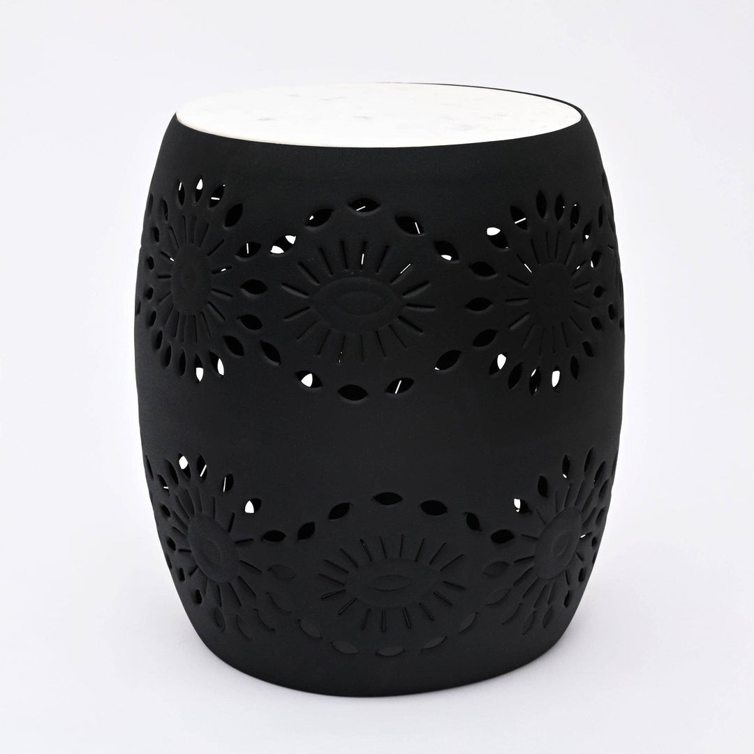 Floral Cutout Table with Marble top