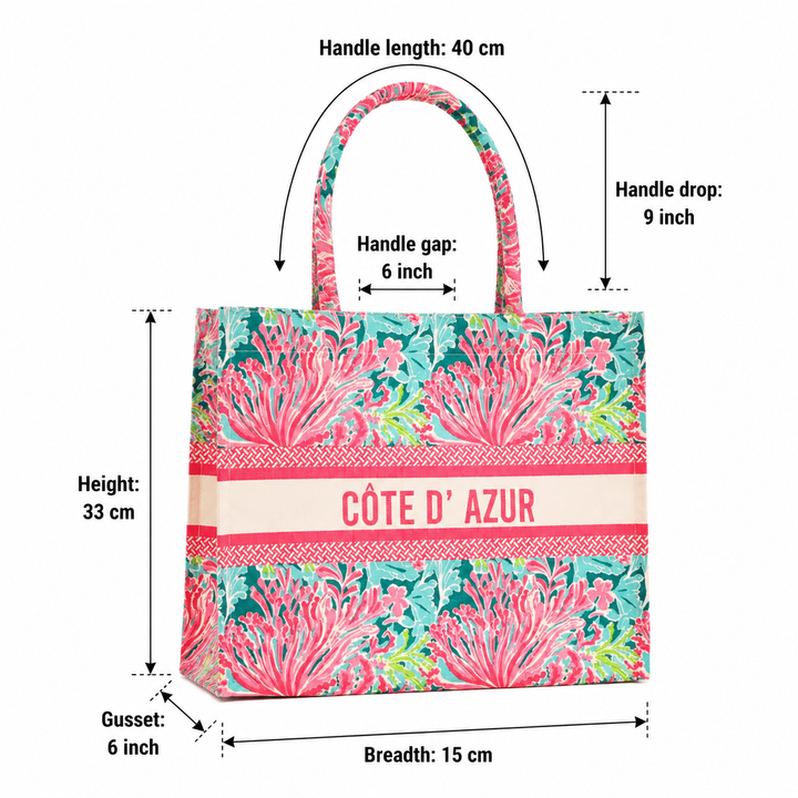 Reef Radiance Canvas Tote Bag – Ocean-Inspired Eco Carryall