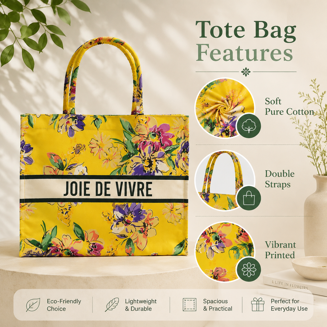 Vivre Radiance Canvas Tote Bag – Eco-Friendly Cotton Shopper