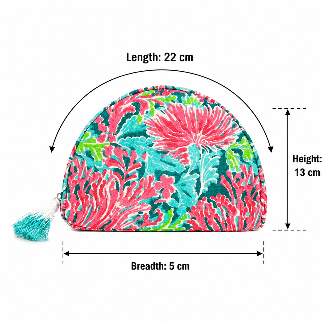 Reef Radiance Canvas Travel Case – Cotton Cosmetic Organizer
