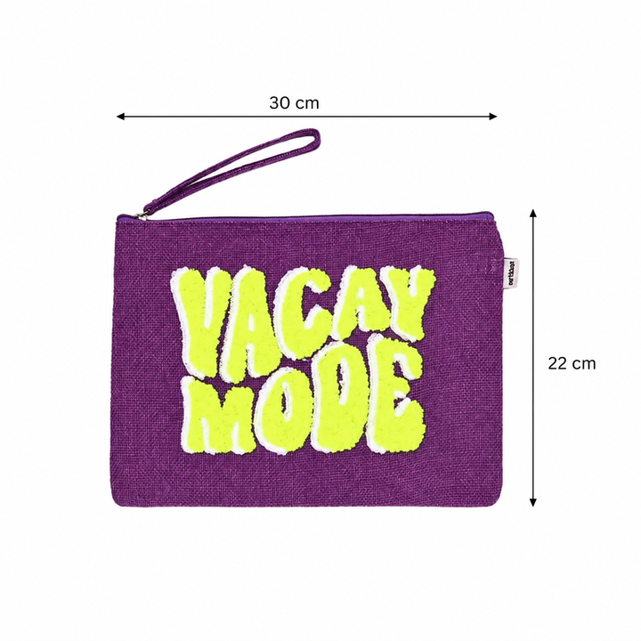 Neon Vacay Mode Beach Pouch – Chic Compact Organizer