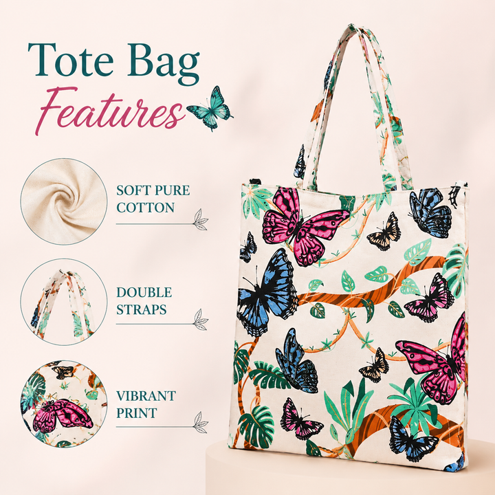 Reusable Butterfly Canvas Gift Bag – Eco-Friendly & Stylish