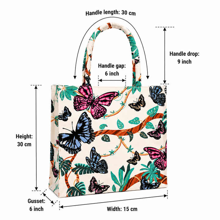 Reusable Butterfly Canvas Gift Bag – Eco-Friendly & Stylish