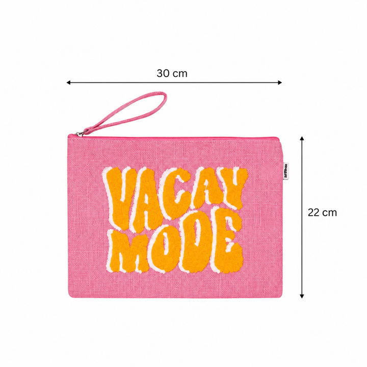 Blush Vacay Mode Beach Pouch – Compact Stylish Organizer