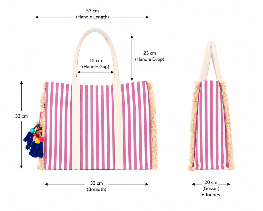 Lilac Fringes Fiesta Beach Tote – Boho-Chic Carryall