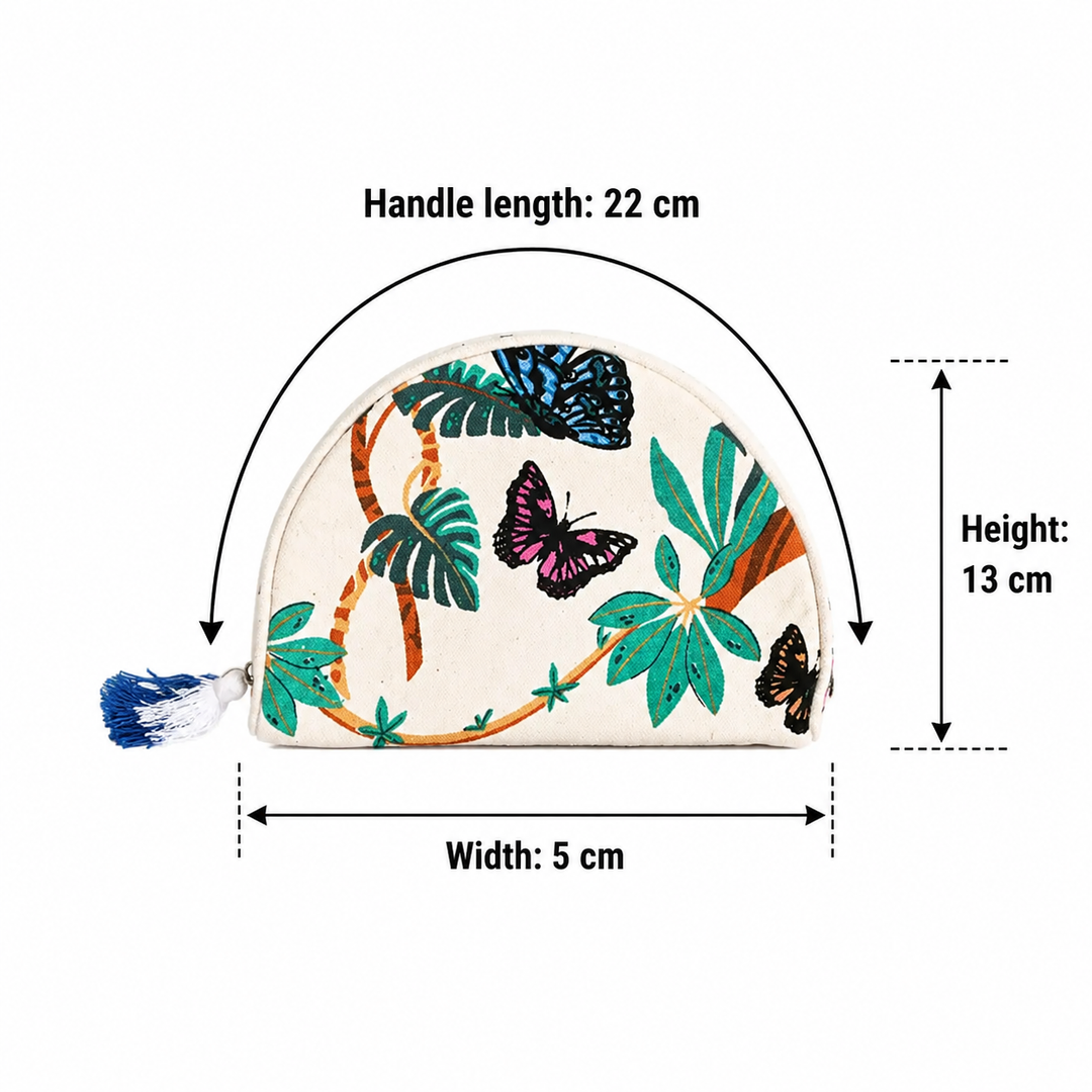 Stylish Butterfly Canvas Travel Case – Cosmetic & Accessory Bag