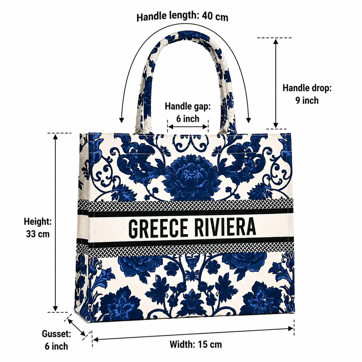Reusable Floral Canvas Tote Bag – Cotton Shopper Bag
