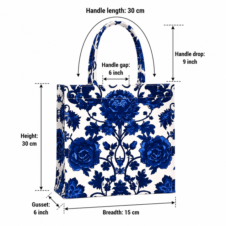 Floral Canvas Gift Bag – Elegant Reusable Tote