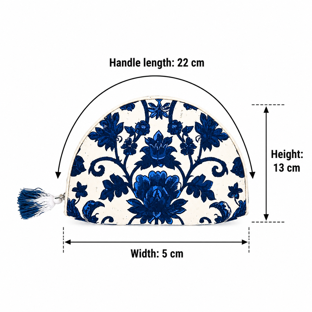 Floral Canvas Travel Case – Cotton Cosmetic & Accessory Bag