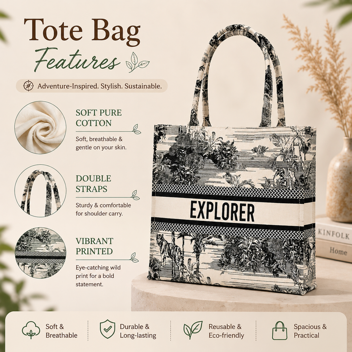 Wild Canvas Tote Bag – Adventure-Inspired Carryall