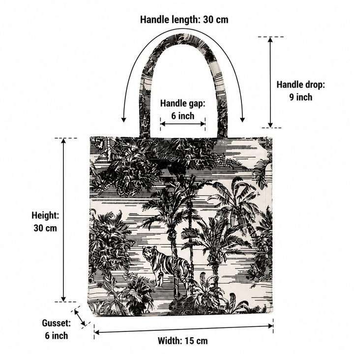 Wild Printed Canvas Gift Bag – Reusable Eco-Friendly Tote