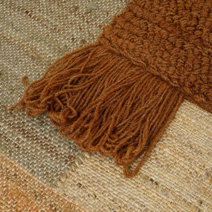 Handcrafted Multicolour Cotton & Hemp Wall Art with Wooden Frame