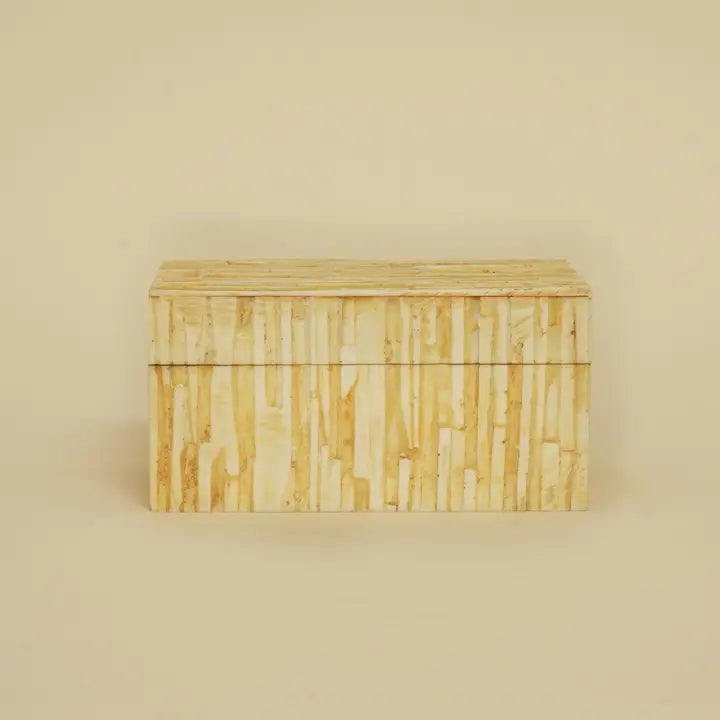 Yellow Striation Elegance Box – Handcrafted MDF & Resin Storage
