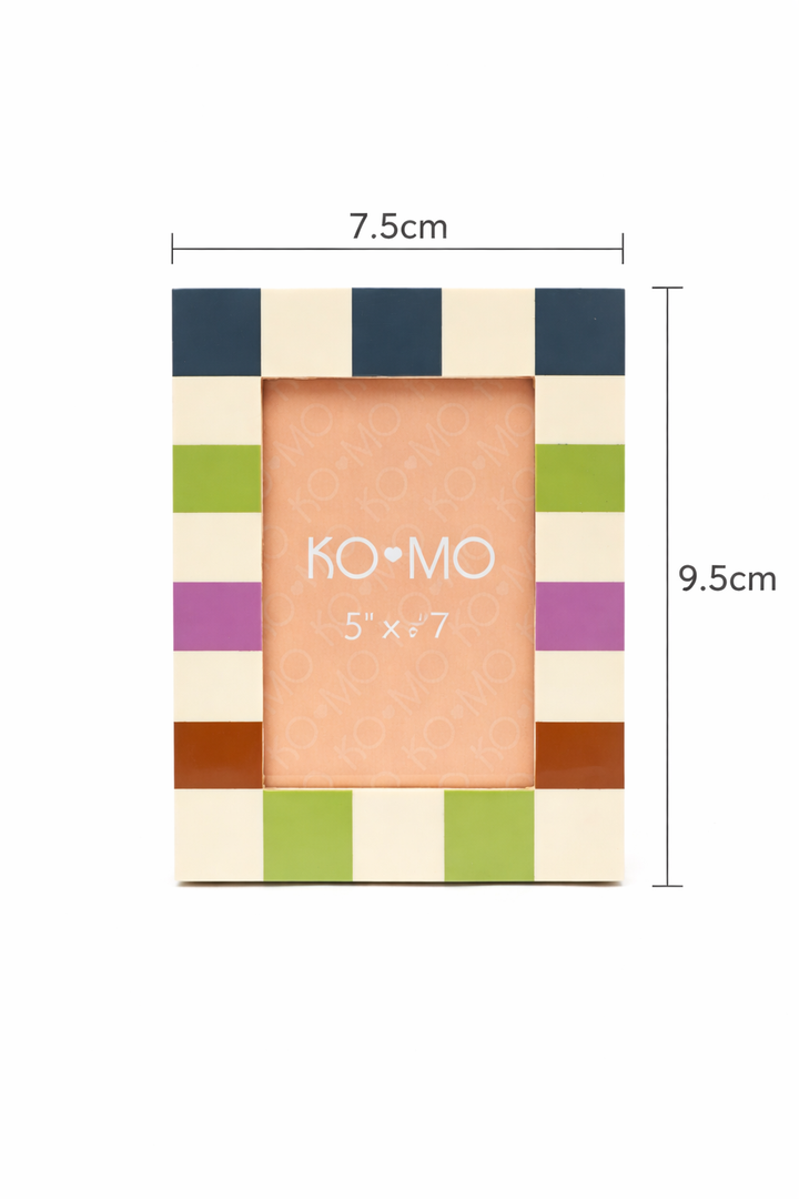 Checkered Resin Photo Frame 5x7 Inch Modern Decor Home Gifts