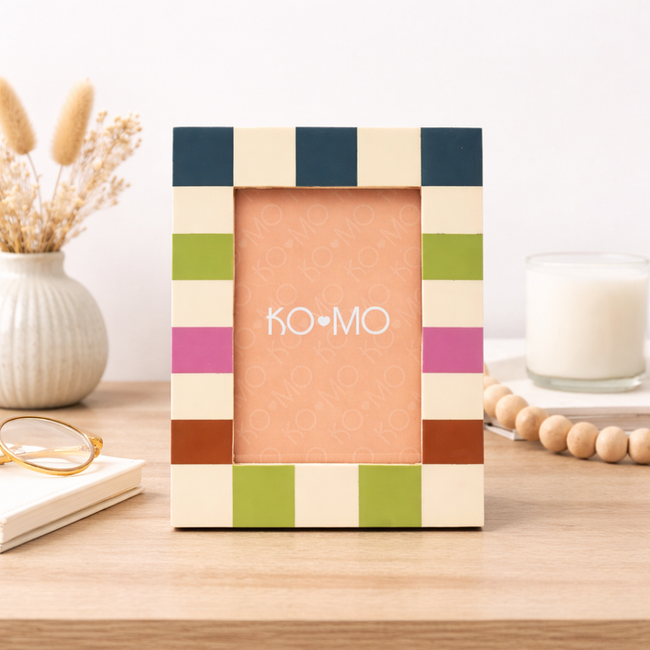 Checkered Resin Photo Frame 5x7 Inch Modern Decor Home Gifts