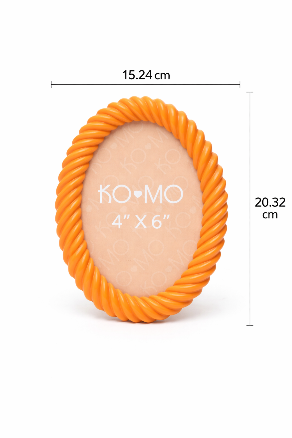 Orange Terrazzo Oval Resin Photo Frame 4x6 Inch Glossy