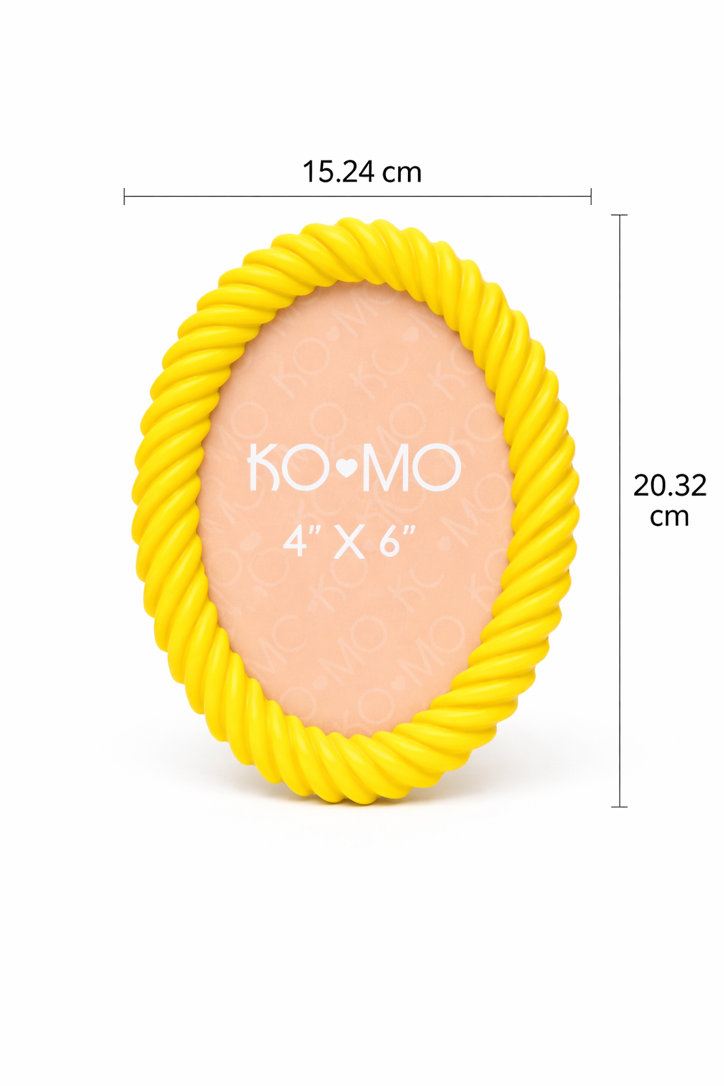 Yellow Terrazzo Oval Resin Photo Frame 4x6 Inch Glossy