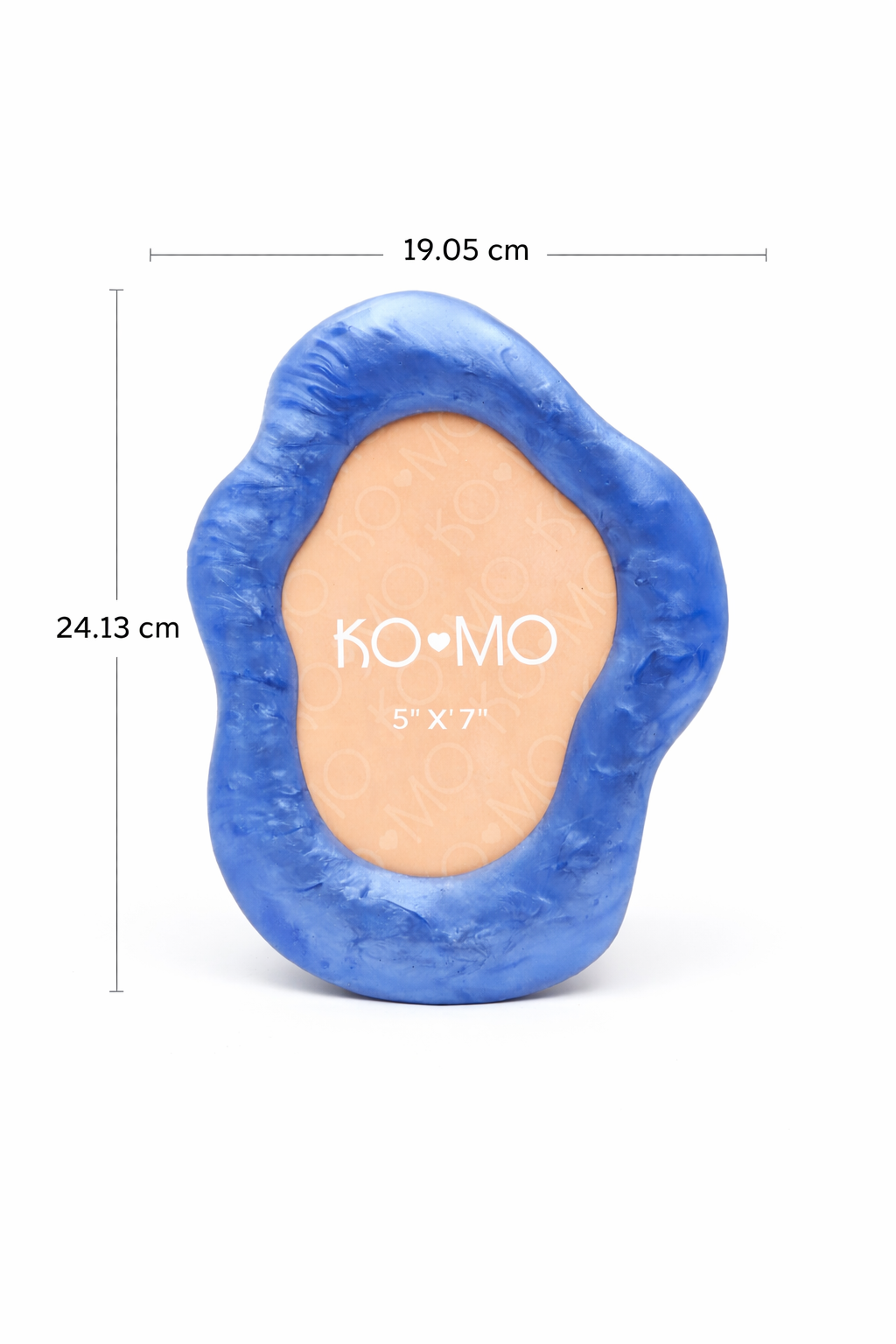 Blue Organic Shape Photo Frame 5x7 Inch Resin Décor