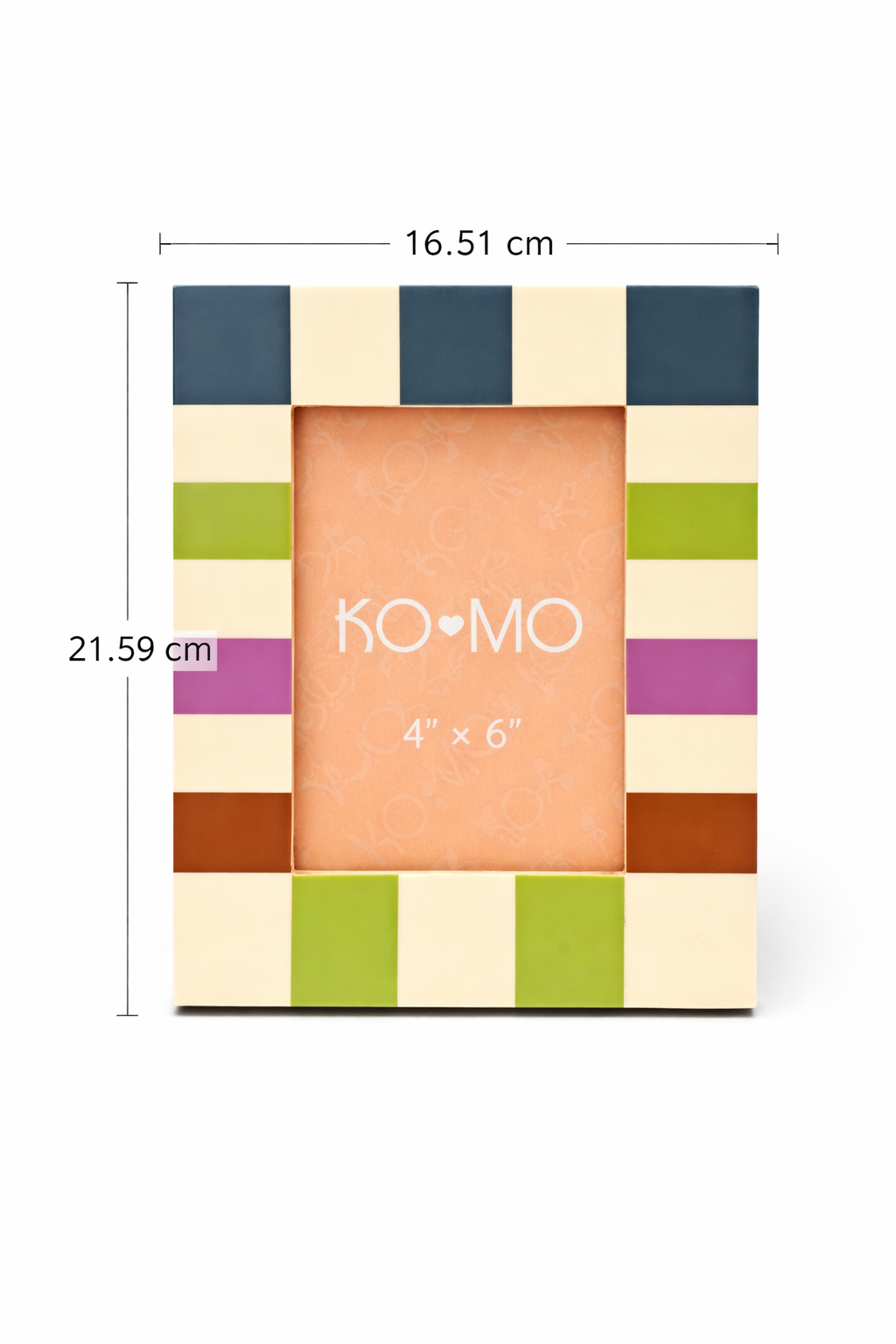 Checkered Resin Photo Frame 4x6 Inch Modern Glossy Décor
