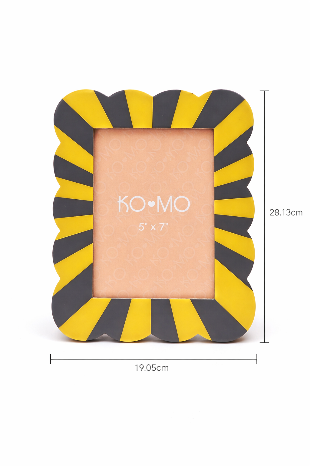 Yellow & Gray Scallop Photo Frame 5x7 Inch Resin Décor