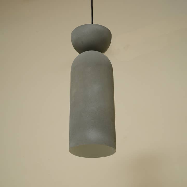 Modern Tall Grey Pendant Lamp Iron Aluminium Glass