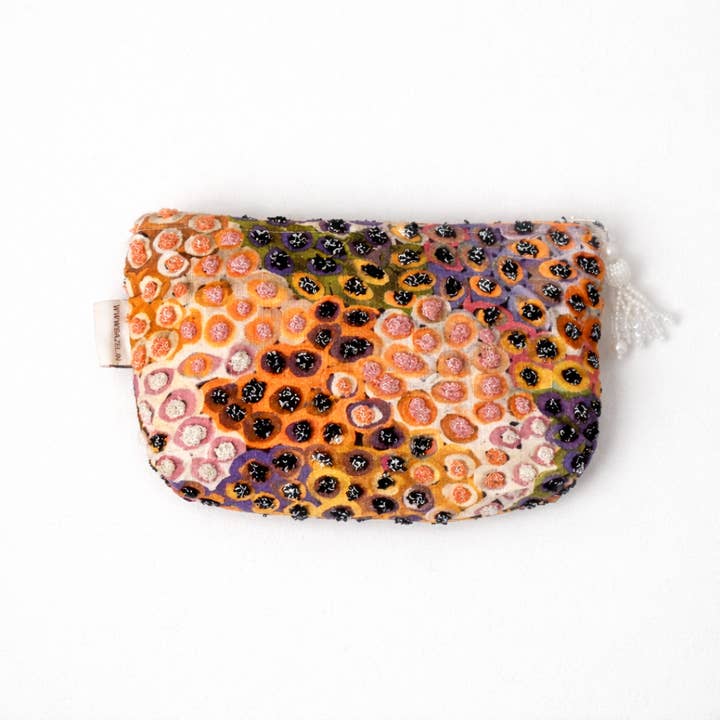 Cotton Pouch – Abstract Embroidered Design – 18x30 cm