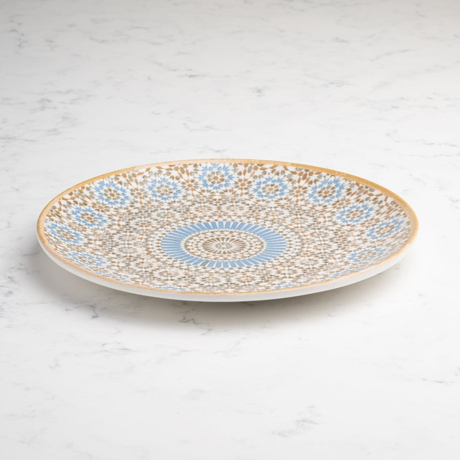 Cruise Tangier Round Rimless Porcelain Plate 27cm – Set of 6 | Moroccan Pattern Dinner Plate | Professional Hospitality Tableware