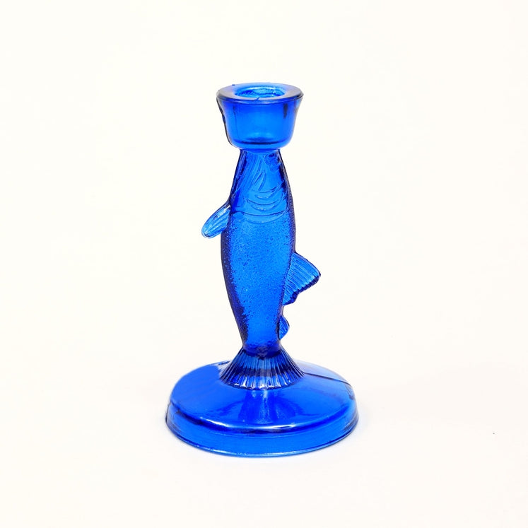 Fish Candle Holder in Royal Blue – Ocean Coastal Decor Accent