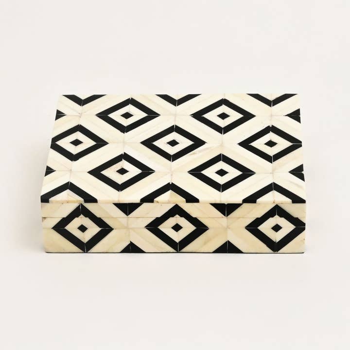 Geometric Bone Inlay Card Box