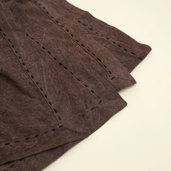 Handcrafted Cotton & Linen Table Runner – Rich Brown
