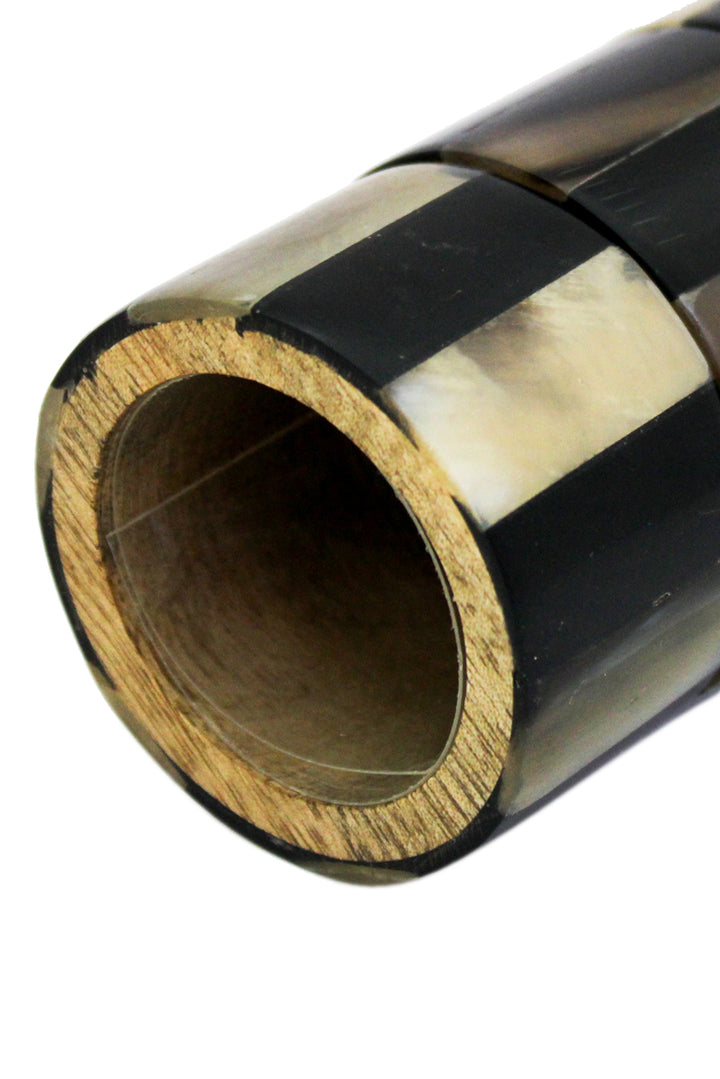 Set Of 4 Black Resin & Horn Napkin Ring 1.5in(L) X 2in (B) X 2in (H) (TH-514)