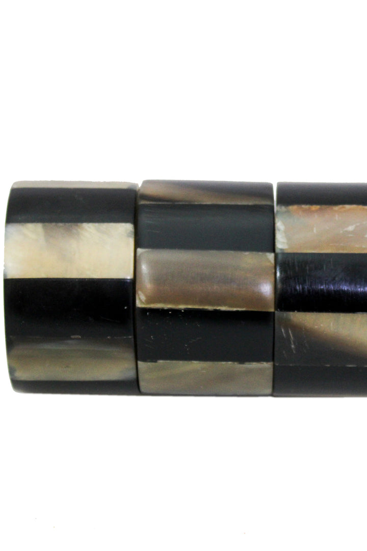 Set Of 4 Black Resin & Horn Napkin Ring 1.5in(L) X 2in (B) X 2in (H) (TH-514)